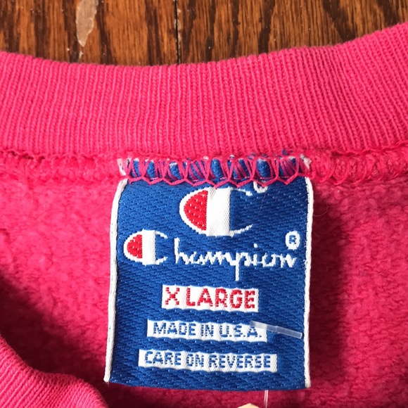 Bright Pink Vintage Champion Sweatshirt - Picture 2 of 4